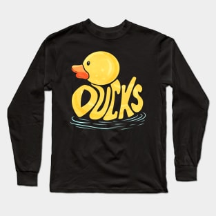 A cute rubber duck with the letters forming it Long Sleeve T-Shirt